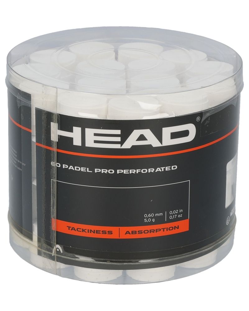 CUBO 60 UDS. OVERGRIPS HEAD PADEL PRO PERFORATED 285155 WH