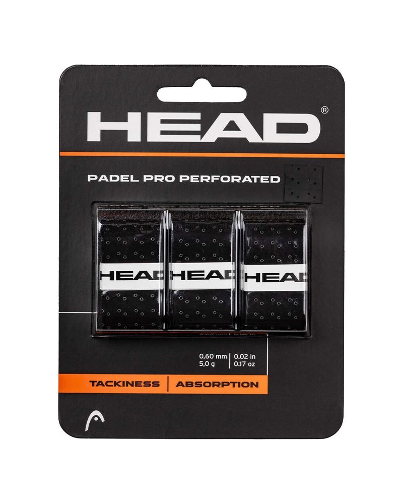 BLISTER 3UDS. OVERGRIP HEAD PADEL PRO PERFORATED 285701 BK